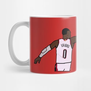 Damian Lillard Waves Goodbye to the Thunder - NBA Portland Trailblazers Mug